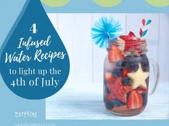 fruit infused water in ball jar glass with colorful straws on a table