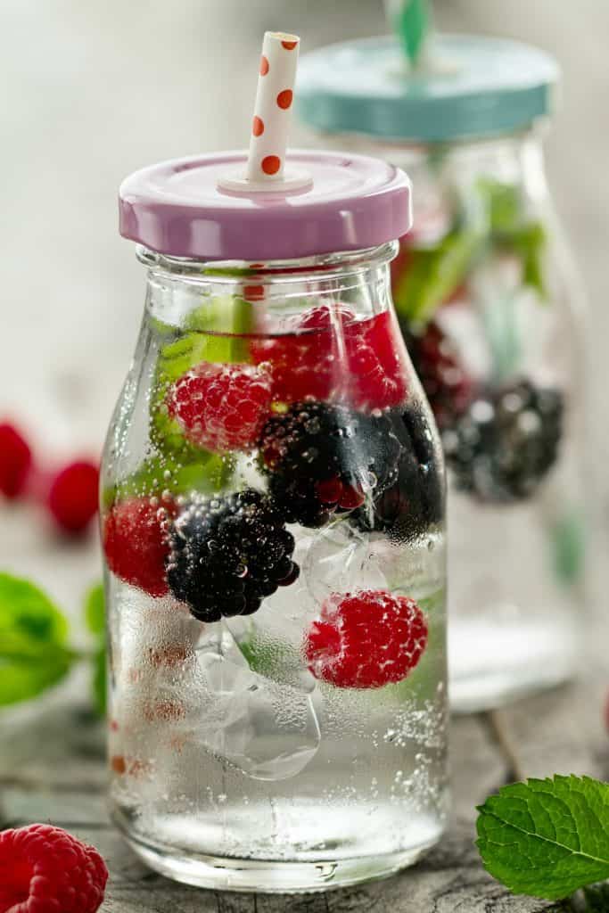 raspberry blackberry mint infused water