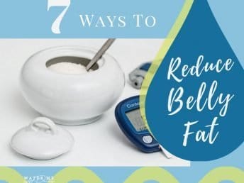 Sugar bowl and blood sugar monitor on table about belly fat