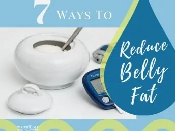 Sugar bowl and blood sugar monitor on table about belly fat