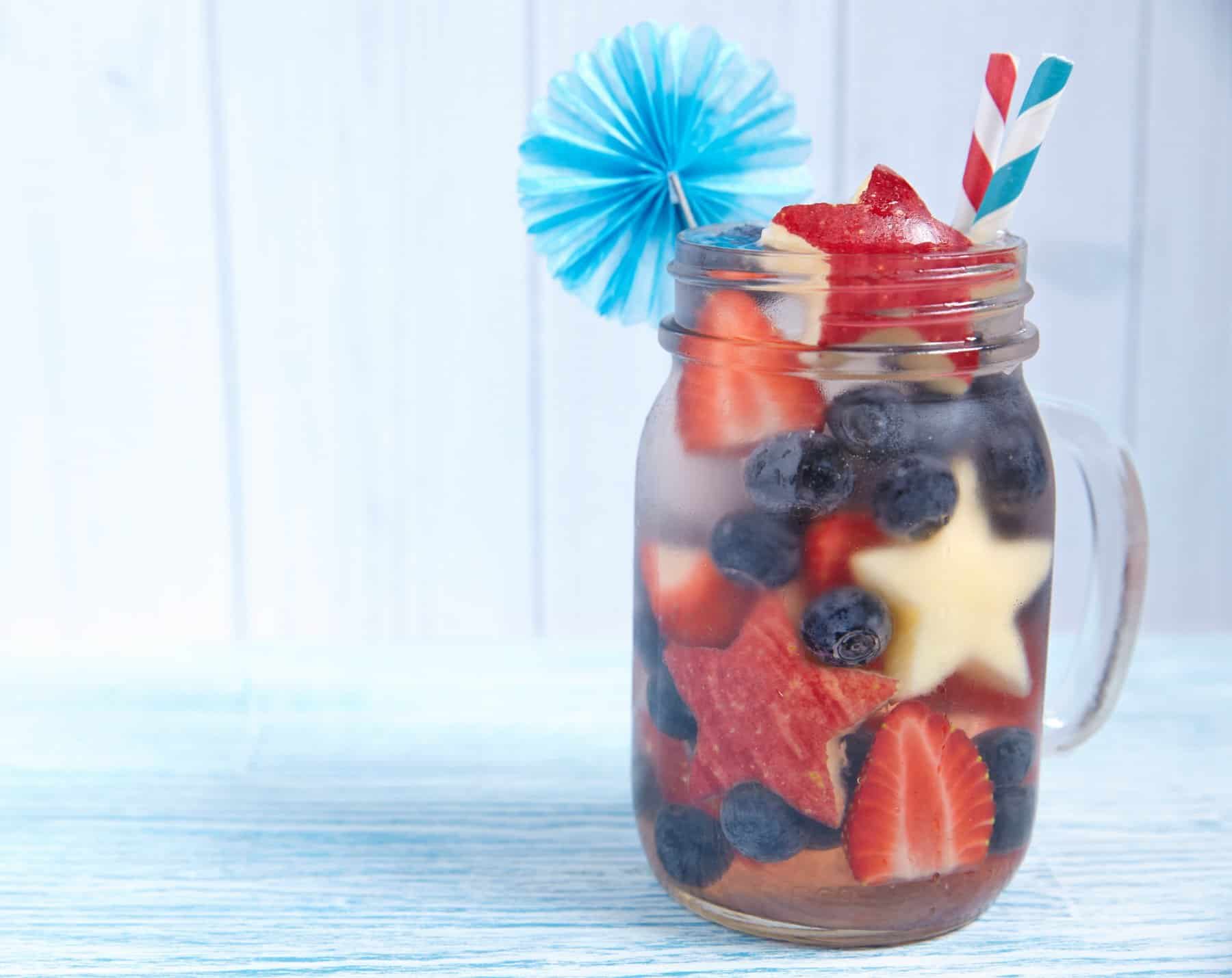 strawberry blueberry apple infused water