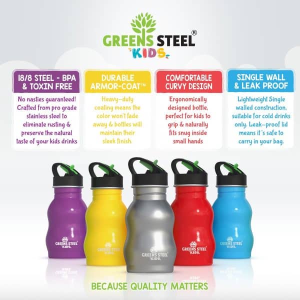 greens steel water bottle colors