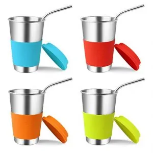 stainless steel tumblers and straws 4 pack