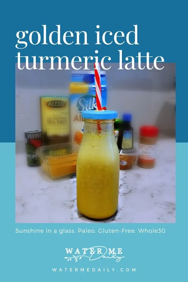 golden iced turmeric latte pin