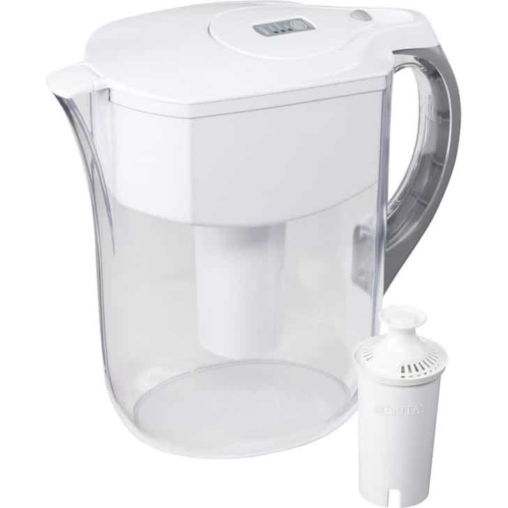 Brita Grand 10 cup water filter pitcher in white.