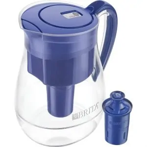 Brita Monterey water pitcher and longlast filter in blue.