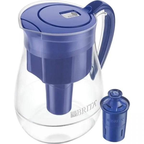 Brita Monterey water pitcher and longlast filter in blue.