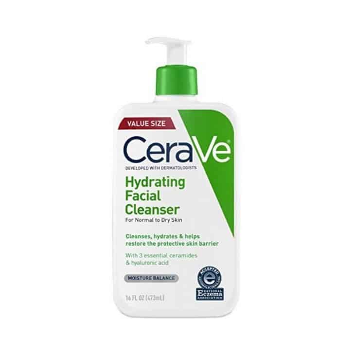 CeraVe hydrating facial cleanser 16 ounce bottle.