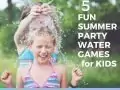 Kids getting wet with water balloon.